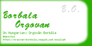 borbala orgovan business card